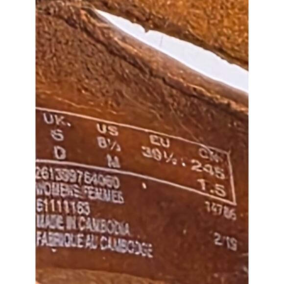 Collection By Clarks Womens Brown Leather Slip on Basket Weave Comfort Size 8.5M - Picture 8 of 10